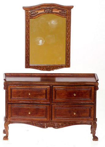 Dollhouse MIniature Dresser with Mirror