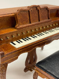 Upright Piano and Bench, Walnut Finish