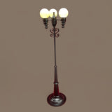 3 Globe Street Lamp with Wand, LED, Black