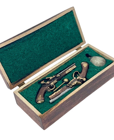 1/12 Scale Miniature toy dueling pistols in box. 