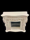 Fireplace, White and Gold Accented with Black Hearth