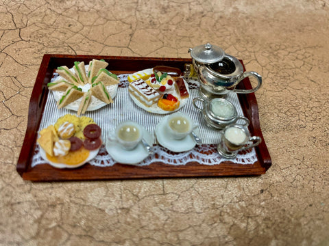 Tea Tray with Sandwiches and Sweets