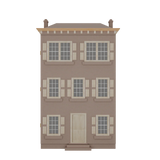 Front Opening Townhouse Dollhouse Kit, Smooth Finish