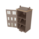 Front Opening Townhouse Dollhouse Kit, Smooth Finish