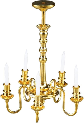 Brass Chandelier, Non Electrified, by Reutter