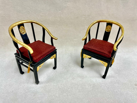 Custom Chairs, Painted by Steve Costanzo, Pair