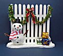 Christmas Fence with Snowman