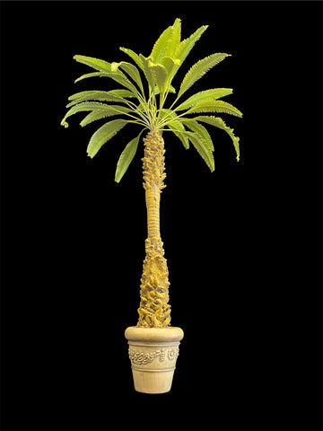 1:12 miniature scale tropical palm tree in resin planter