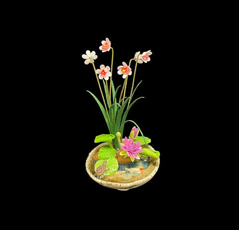 Lily Water Pot with Turtle and Koi Fish