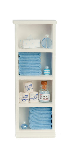 Filled Narrow Bath Cabinet, Blue