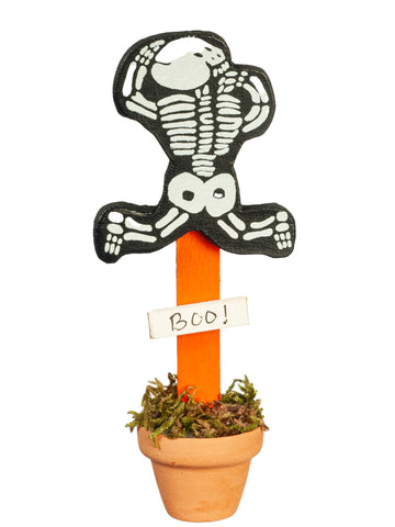 1:12 scale dollhouse miniature skeleton porch pot