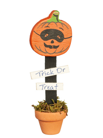 Pumpkin with Mask Porch Pot