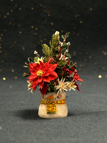 Christmas Floral with Snowman by Sherredawn Miniatures