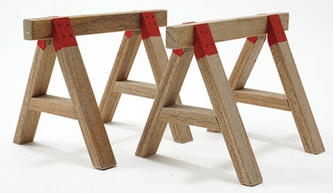 Pair of Saw Horses, 1:12 Miniature Scale