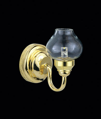Wall Sconce with Wand, Glass Globe, LED, Gold