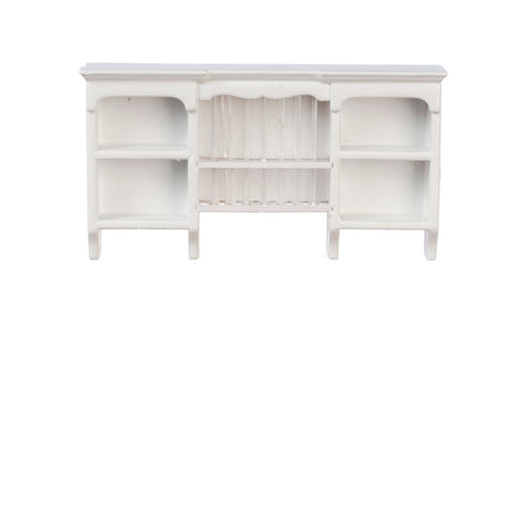 Kitchen Shelf with Plate Holder, White