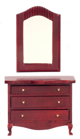 Dresser with Mirror, Mahogany, ON SALE – Dollhouse Junction Dresser with Mirror, Mahogany, ON SALE – Dollhouse Junction