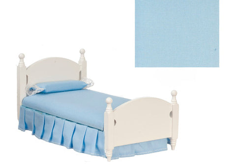 Single Bed, White with Blue Fabric