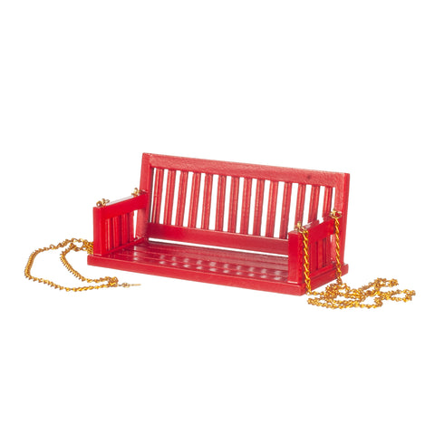 Porch Swing for a Dollhouse, Red