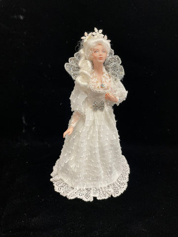 Artisan Doll with White and Silver Gown