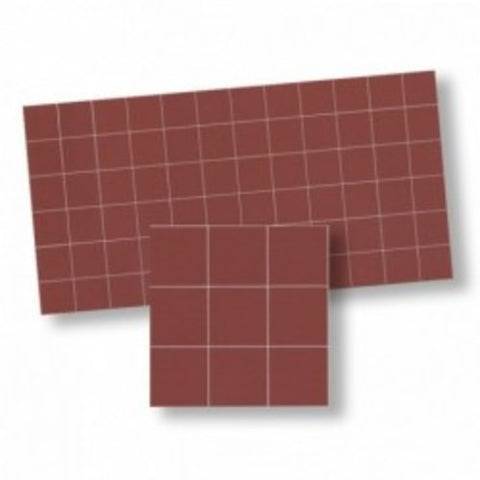 Floor Tile, Maroon with White Grout