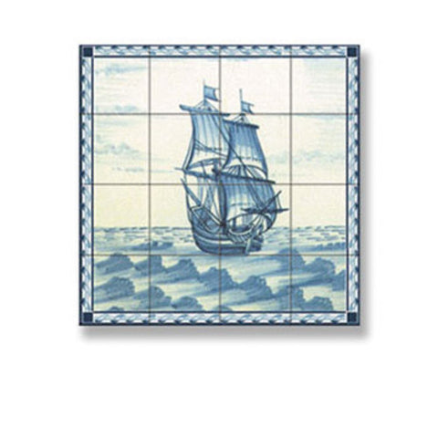 Picture Mosaic Tile Sheet, Sailing Ship