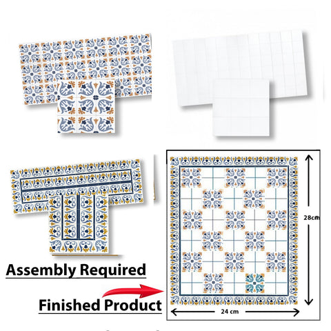 Floor Tile Kit, Blue and Gold