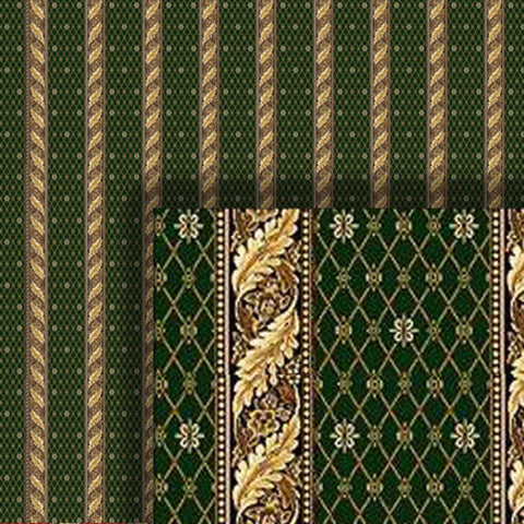Green, Gold, and Cream Striped Wallpaper