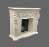 Fireplace, White with Intricate Carving