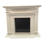 Fireplace, Ornate Federal Style, White with Gold Accents