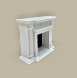 Fireplace, White with Black Hearth