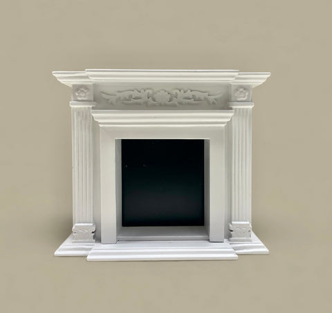 Fireplace, White with Black Hearth