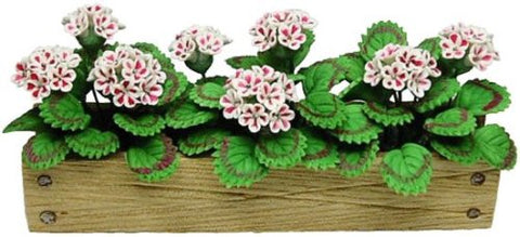 Window Box with Red and Pink Geraniums