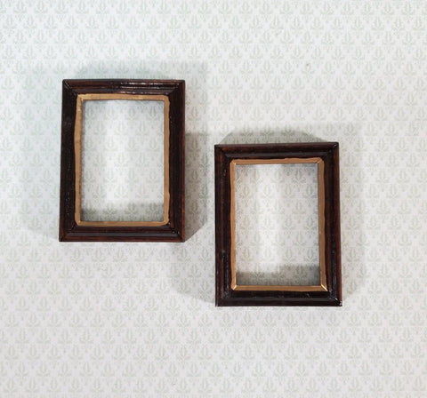Pair of Picture Frames, Small Wood with Gold Accent