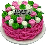 Pink Trimmed Happy Birthday Cake