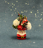 Christmas Floral with Santa Themed Vase by Sherredawn Miller