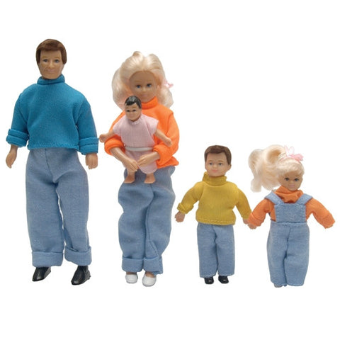 Doll Family with Extra Clothing