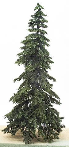Spruce Tree, Green,  8 Inches Tall, Spike Base