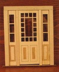 Door with Sidelights and Prairie Style Window
