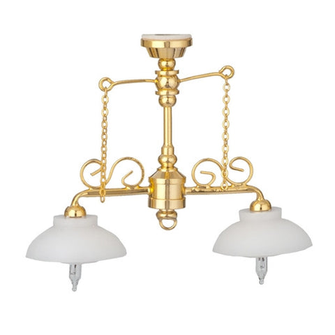 Two Arm Ornate Chandelier with Shades