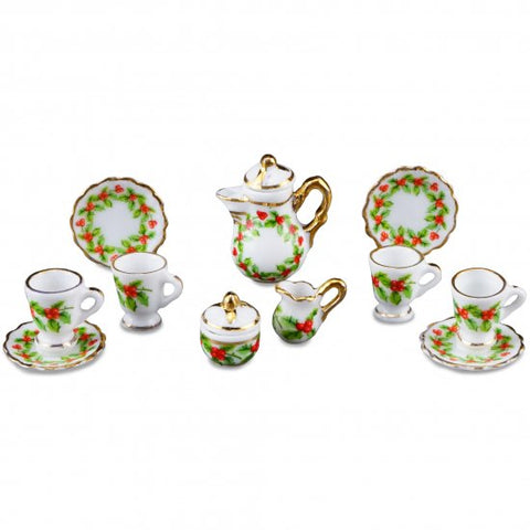 Coffee Set with Christmas Mistletoe Theme by Reutter