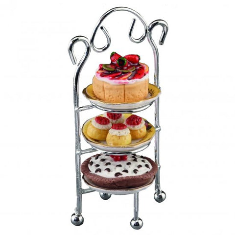 3-Tier Cake Stand with Cakes, Reutter Porcelain