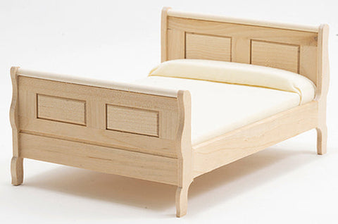 Sleigh Bed, Unfinished, Double