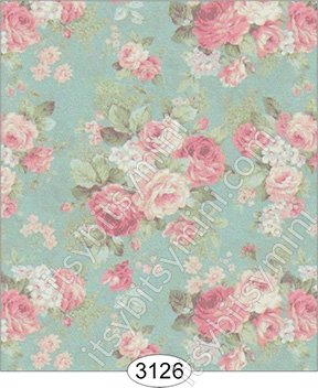 Roses on Teal Background Wallpaper