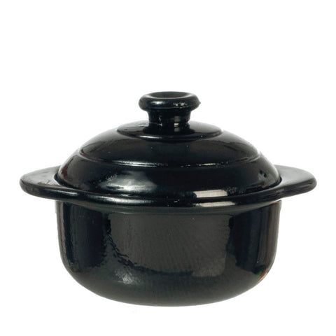 Pot with Lid, Black