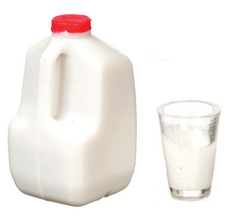 Gallon of Milk and Filled Glass
