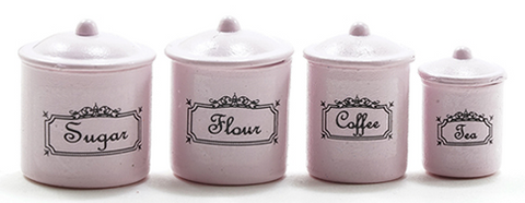 Canister Set, Four Piece, Pink