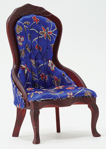 Ladies Victorian Chair, Mahogany, Blue Floral