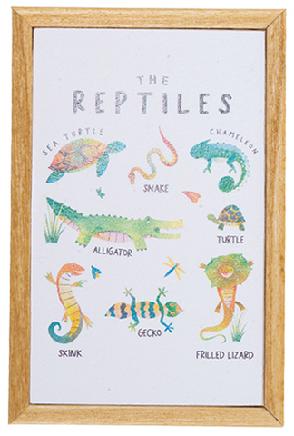 Reptile Print, Light Oak Frame