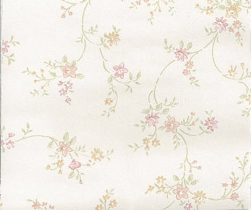 Flowers and Ivy on Tan  Prepasted Wallpaper